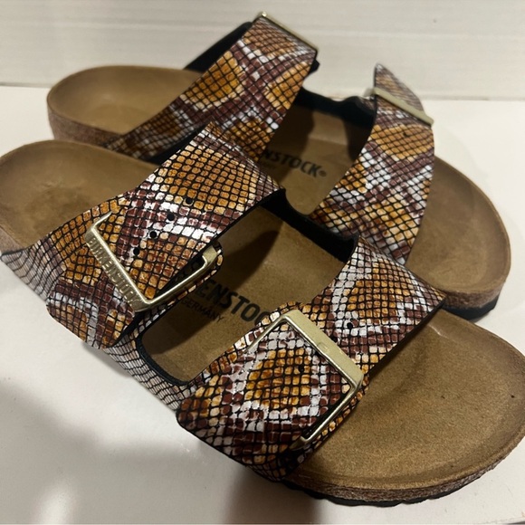 NEW Birkenstock Snakeskin Brown Sandals